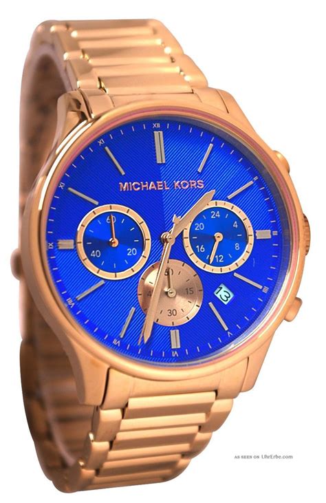 michael kors uhr gold blau|Michael Kors men's blue.